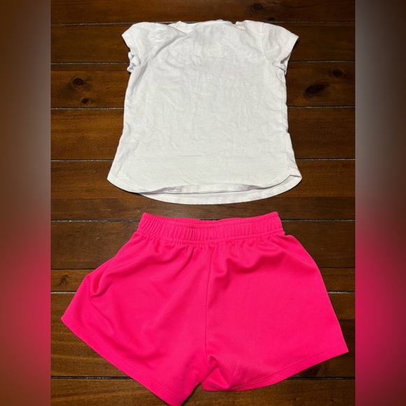 Nike White Tank with Vibrant Pink Shorts - Picture 3 of 3